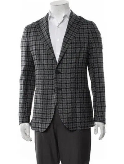 Pre-owned Tagliatore Houndstooth Print Blazer W/ Tags In Gray