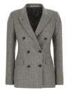 Tagliatore Houndstooth Sequin-embellished Blazer In Gray