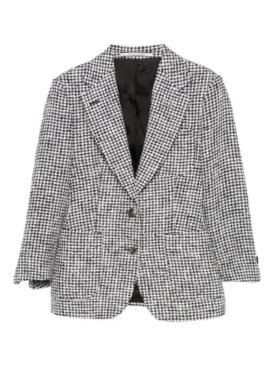 Tagliatore Houndstooth Single-breasted Blazer In Black