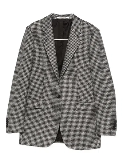 Tagliatore Houndstooth Single-breasted Blazer In Black