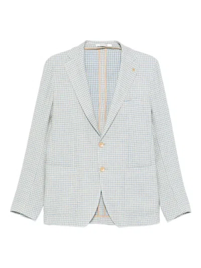 Tagliatore Houndstooth Single-breasted Blazer In Blue
