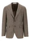 Tagliatore Houndstooth Single-breasted Blazer In Brown