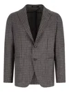 Tagliatore Tailored Blazer Houndstooth Front Pockets In Gray