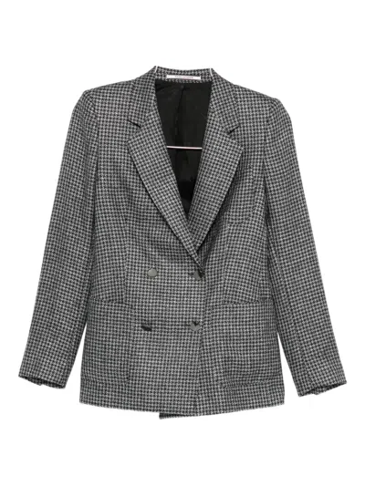 Tagliatore Houndstooth Single-breasted Blazer In Gray