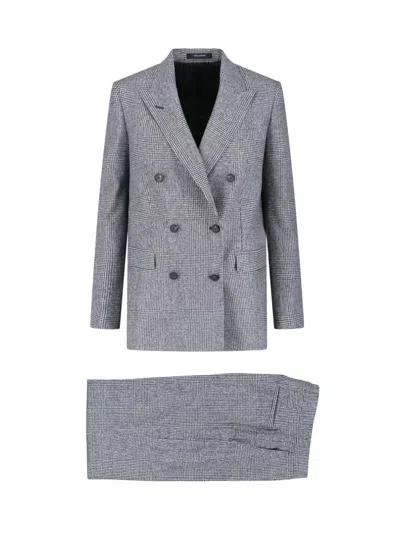 TAGLIATORE TAGLIATORE HOUNDSTOOTH TAILORED DOUBLE-BREASTED BLAZER AND WIDE-LEG TROUSERS