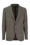 Tagliatore Men's Houndstooth Virgin Wool Blend Jacket In Black