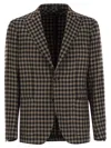 Tagliatore Single-breasted Blazer In Black/beige