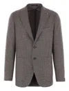 Tagliatore Houndstooth Patterned Single-breasted Blazer In Gray