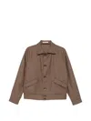 Tagliatore Houndstooth-pattern Button-up Jacket In Brown