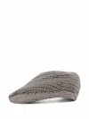 Tagliatore Houndstooth-pattern Flat Cap In Gray