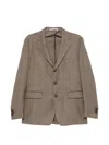 Tagliatore Houndstooth-pattern Single-breasted Blazer In Brown
