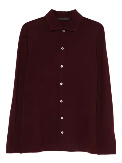 Tagliatore Iago Cardigan In Burgundy