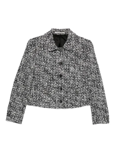 Tagliatore Idelle Cropped Tweed Jacket In Gold