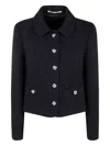 Tagliatore Textured Fabric Jacket With Long Sleeves And Pockets In Black