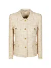 Tagliatore Beige Tweed Check Pattern Jacket In Neutral