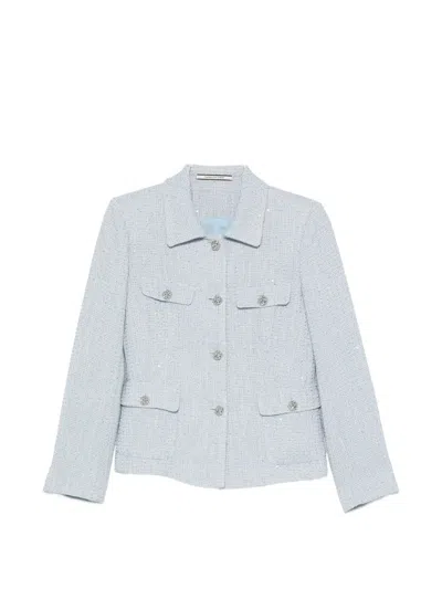 Tagliatore India Embellished Jacket In Blue