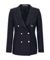 Tagliatore Structured Double-breasted Jacket Gold Buttons In Black