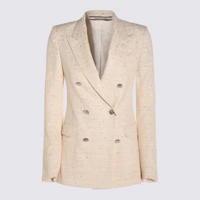 TAGLIATORE TAGLIATORE IVORY COTTON BLAZER
