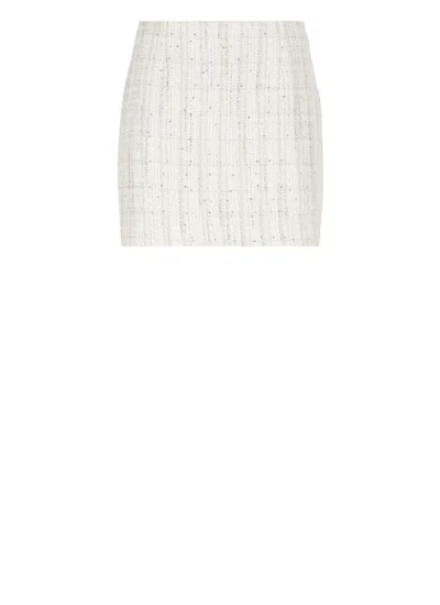 TAGLIATORE TAGLIATORE IVORY COTTON BLEND SKIRT