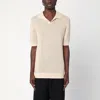 Tagliatore Ivory Perforated Cotton Polo Shirt Men