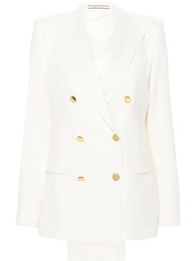 Tagliatore Ivory White Double-breasted Suit