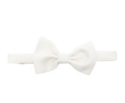 Tagliatore Ivory White Satin Pointed Tie