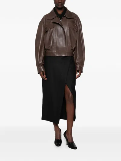 Tagliatore Ivy Wrap Midi Skirt In Black