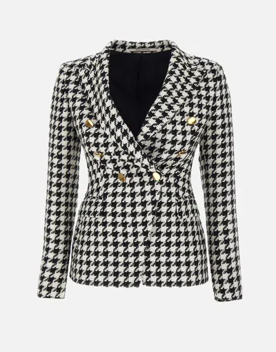 Tagliatore Houndstooth-pattern Blazer In Black