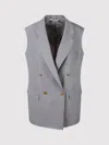 Tagliatore Pinstriped Double-breasted Tailored Vest In Grey