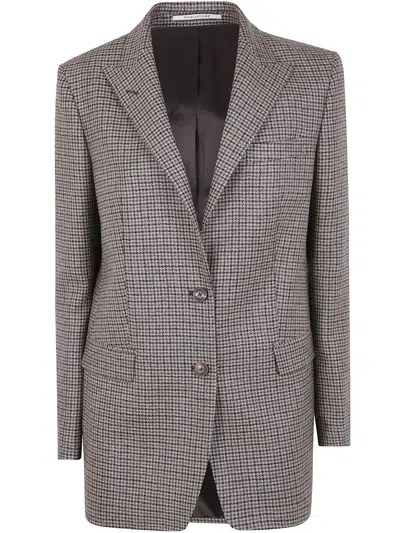 Tagliatore Houndstooth Wool Blazer In Multi