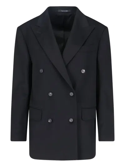 Tagliatore J Caris Button Cashmere Blazer In Black