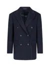 Tagliatore Blue Double-breasted Jacket With Classic Lapels In Blue