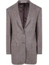 Tagliatore Houndstooth Pattern Tailored Blazer In Brown