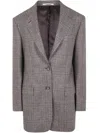 Tagliatore Houndstooth Pattern Tailored Blazer In Gray