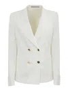 Tagliatore Nayade Double-breasted Blazer In White