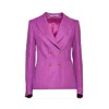 Tagliatore J-coral Double Breasted Jacket In Purple Linen