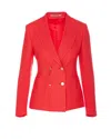 Tagliatore Double-breasted Blazer With Structured Shoulders In Red