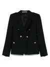 Tagliatore Wool Double-breasted Jacket Featuring Back Vent In Black