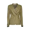 Tagliatore J-darlene Double Breasted Jacket In Army Green Linen