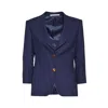 Tagliatore J-debra Single Breasted Jacket In Blue Viscose Twill