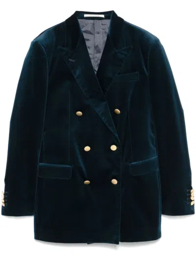 Tagliatore Blue Velvet Double Breasted Jacket