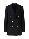 Tagliatore Double-breasted Blazer Gold-tone Buttons In Blue
