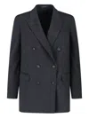 Tagliatore Tailored Minimalist Jacket With Classic Lapels In Blue