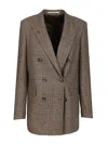Tagliatore J-jasmine Prince Of Wales Double-breasted Jacket Jackets Brown In Gray