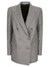 Tagliatore Double-breasted Coat With Sequin Polka Dots In Gray