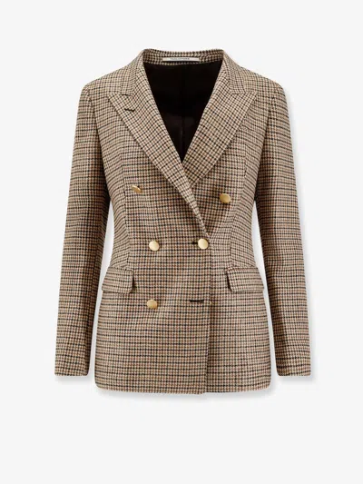 Tagliatore J-parigi 10b Double-breasted Blazer In Brown