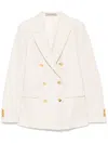 Tagliatore Cotton Blend Double-breasted Jacket In Neutral
