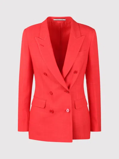 Tagliatore J Parigi Double Breasted Blazer Blazer Red