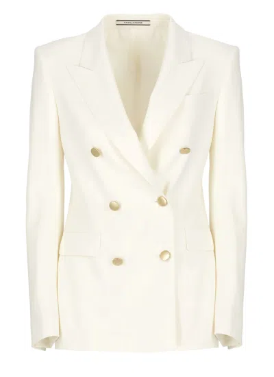 Tagliatore J-parigi Double-breasted Blazer In Neutrals