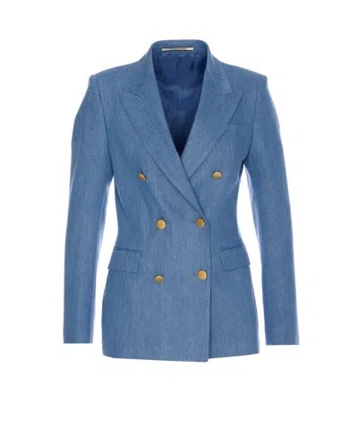 Tagliatore J-parigi Double Breasted Jacket In Blue